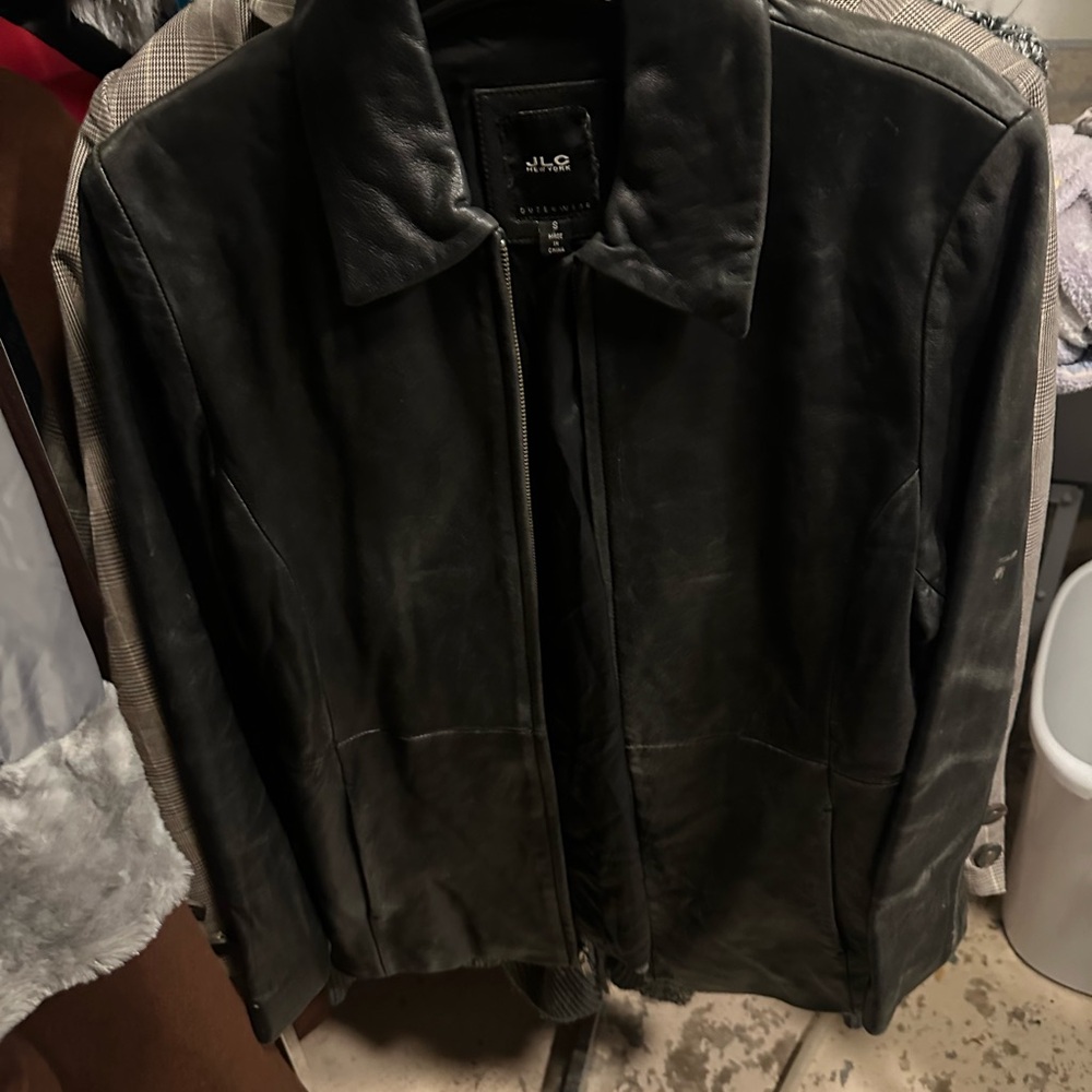 Men's Black Leather Jacket‎